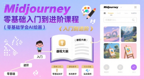 midjourney零基础入门到进阶课程，零基础学会AI绘画-萝卜兔资源站