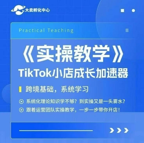 大卖家孵化中心TikTok实操课，TikTok小店成长加速器，跨境基础系统学习，一步一步带你开店-萝卜兔资源站