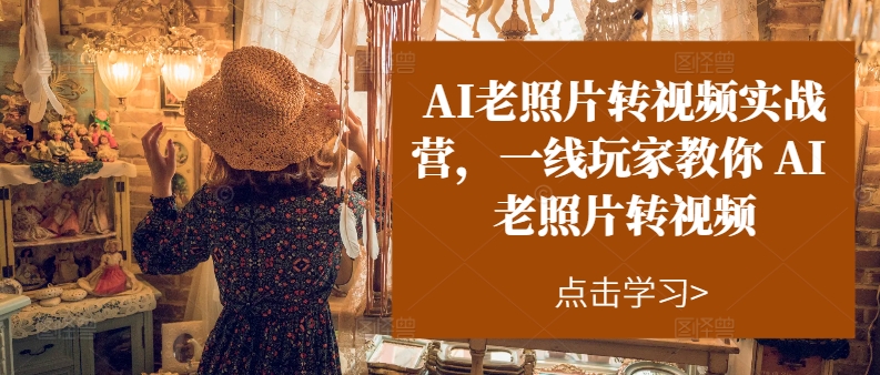 AI老照片转视频实战营，一线玩家教你AI老照片转视频-萝卜兔资源站