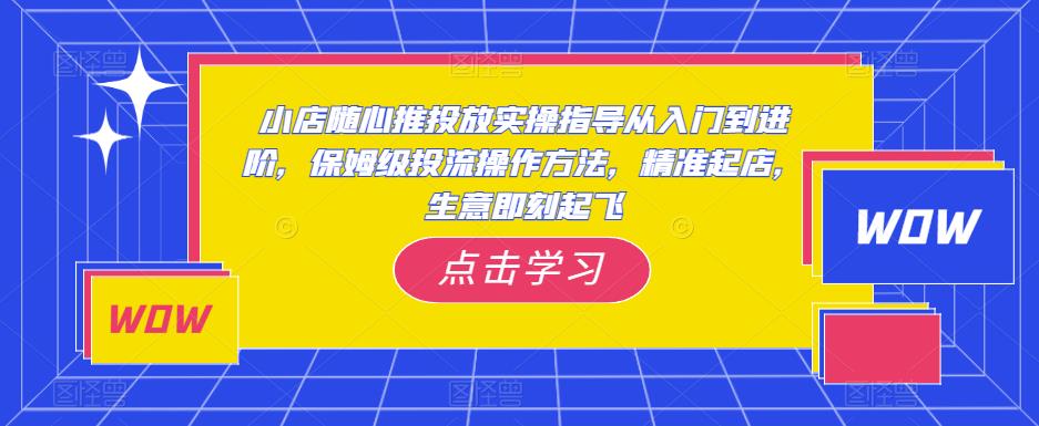 小店随心推投放实操指导从入门到进阶，保姆级投流操作方法，精准起店，生意即刻起飞-萝卜兔资源站