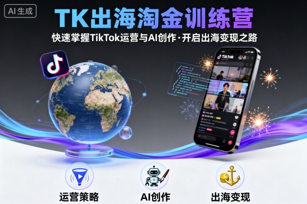 TK出海淘金训练营，助你快速掌握TikTok运营与AI创作，开启出海变现之路-萝卜兔资源站