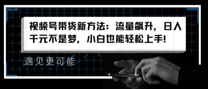 视频号带货新方法：流量飙升，日入千元不是梦，小白也能轻松上手【揭秘】-萝卜兔资源站