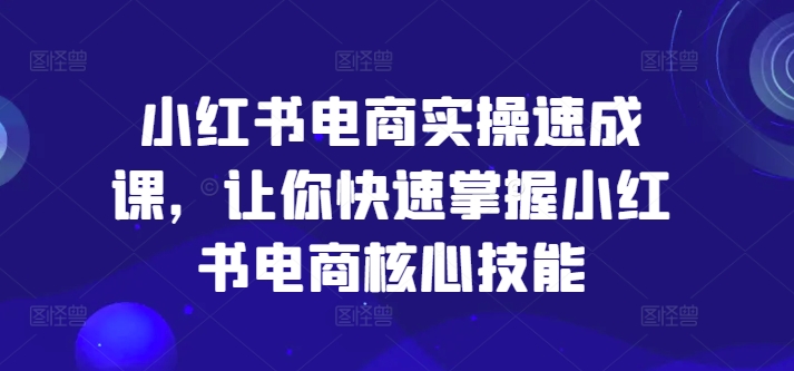 小红书电商实操速成课，让你快速掌握小红书电商核心技能-萝卜兔资源站