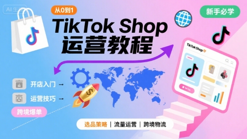 TikTok Shop从0到1运营教程，TikTok跨境电商新手必学课程-萝卜兔资源站