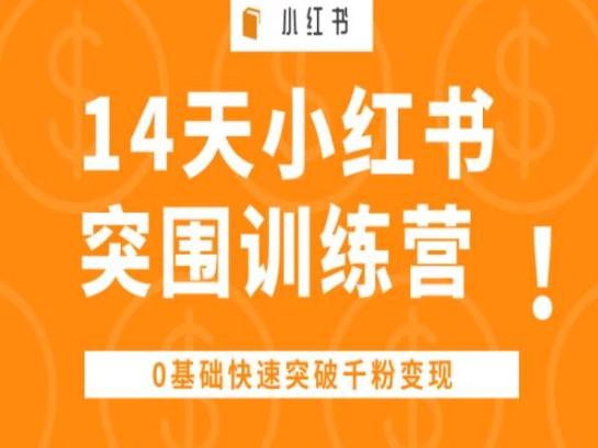 14天小红书突围训练营 ，0基础快速突破千粉变现-萝卜兔资源站