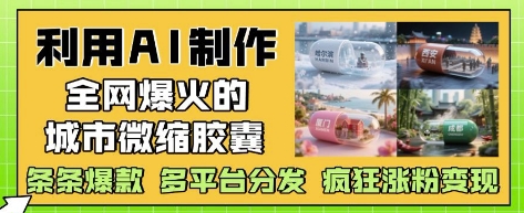 利用AI制作全网爆火的城市微缩胶囊，条条爆款， 多平台分发，疯狂涨粉变现-萝卜兔资源站