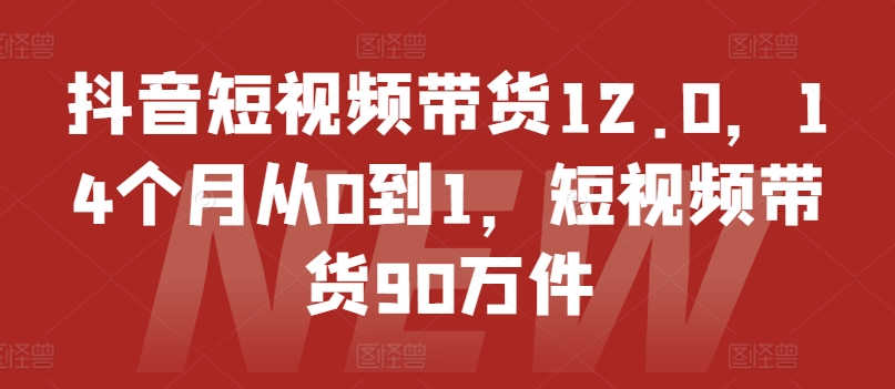 抖音短视频带货12.0，14个月从0到1，短视频带货90万件-萝卜兔资源站