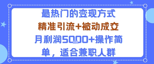 小众赛道玩法：当下最热门的变现方式，精准引流+被动成交月利润5k+操作简单，适合兼职人群-萝卜兔资源站