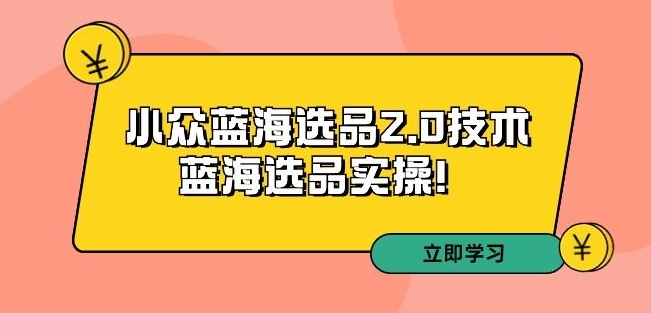 拼多多培训第33期：小众蓝海选品2.0技术-蓝海选品实操！-萝卜兔资源站