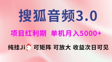 搜狐音频挂ji3.0.可矩阵可放大，独家技术，稳定月入5000+【揭秘】-萝卜兔资源站