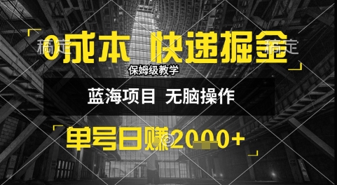 0成本快递掘金玩法，日入1k+，小白30分钟上手，收益嘎嘎猛【揭秘】-萝卜兔资源站