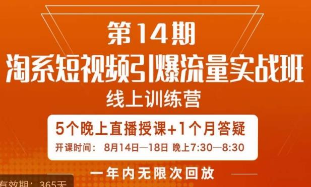 南掌柜·淘系短视频引爆流量实战班，​短视频是一个没有天花板的流量入口-萝卜兔资源站