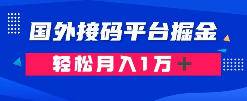通过国外接码平台掘金：成本1.3，利润10＋，轻松月入1万＋【揭秘】-萝卜兔资源站