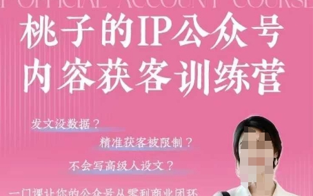 桃子IP公众号内容获客训练营(第3期)，一门让你公众号从0到商业闭环的课程-萝卜兔资源站
