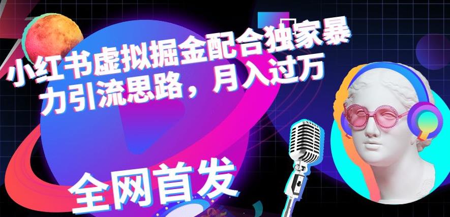 小红书虚拟掘金配合独家首发暴力引流思路，月入过万【揭秘】-萝卜兔资源站
