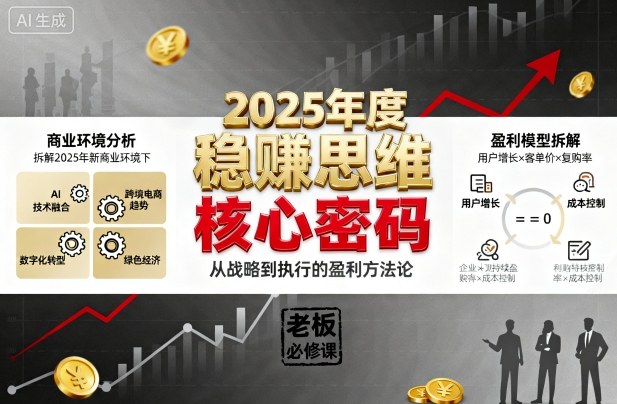 2025年度稳賺思维老板创业营，拆解2025年新商业环境下，企业实现持续盈利的核心密码-萝卜兔资源站