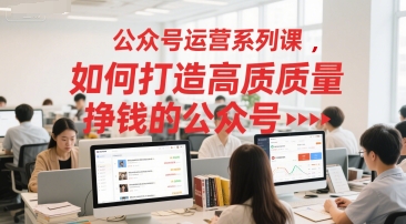 公众号运营系列课，如何打造高质量挣钱的公众号-萝卜兔资源站