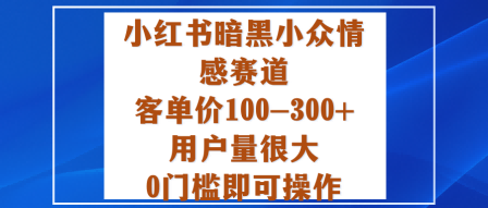 小红书暗黑小众情感赛道,客单价100-300+用户量很大,0门槛即可操作-萝卜兔资源站
