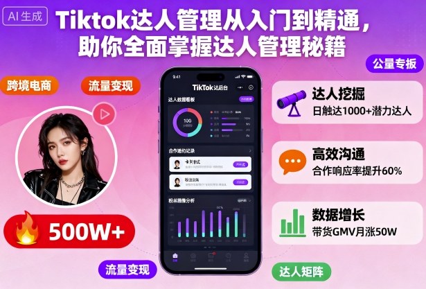 Tiktok达人管理从入门到精通,助你全面掌握达人管理秘籍-萝卜兔资源站