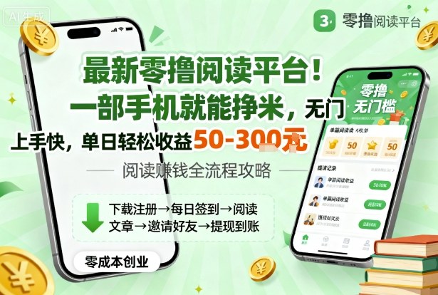 最新零撸阅读平台！一部手机就能挣米，无门槛上手快，单日轻松收益50-3张【揭秘】-萝卜兔资源站