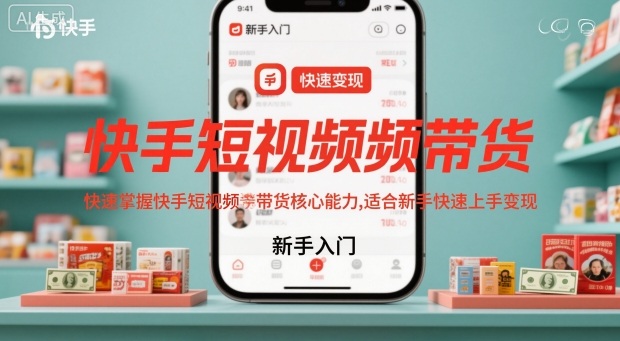 快手短视频带货，快速掌握快手短视频带货核心能力，适合新手快速上手变现-萝卜兔资源站
