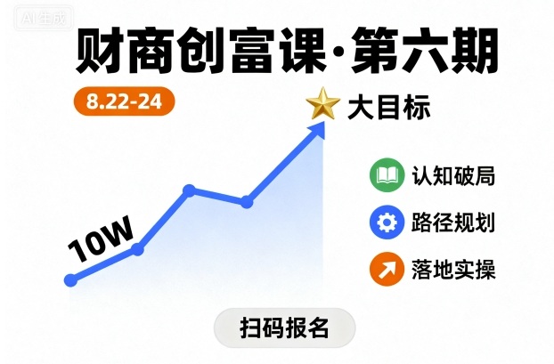 财商创富课第六期8月22-24号，如何从10W起步，一步步实现大目标-萝卜兔资源站