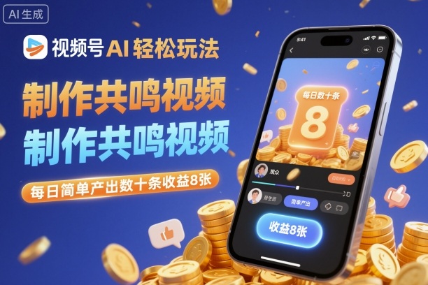 视频号AI轻松玩法,制作共鸣视频,每日简单产出数十条收益8张-萝卜兔资源站