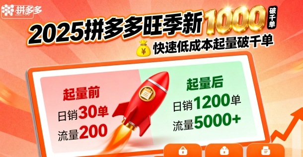 2025拼多多旺季新老店铺——快速低成本起量破千单-萝卜兔资源站