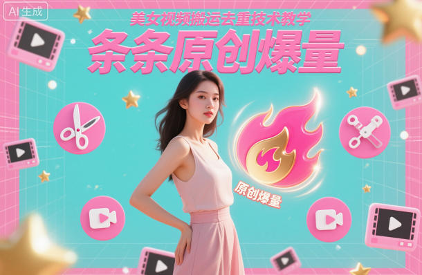 美女视频搬运去重技术教学，条条原创爆量-萝卜兔资源站