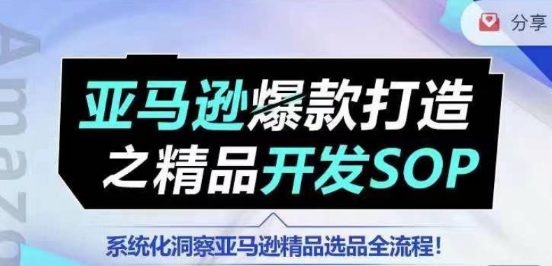 【训练营】亚马逊爆款打造之精品开发SOP，系统化洞察亚马逊精品选品全流程-萝卜兔资源站