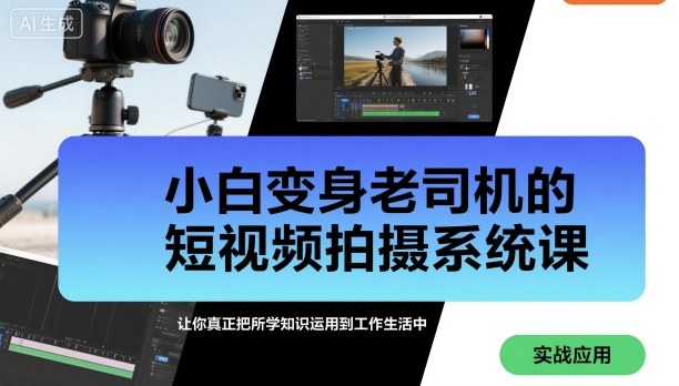 小白变身老司机的短视频拍摄系统课，让你真正把所学知识运用到工作生活中-萝卜兔资源站