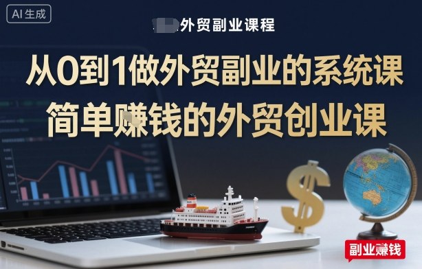 从0到1做外贸副业的系统课，简单賺钱的外贸创业课-萝卜兔资源站