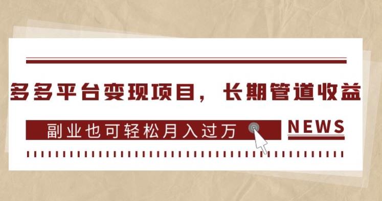 多多平台变现项目，长期管道收益，副业也可轻松月入过万-萝卜兔资源站