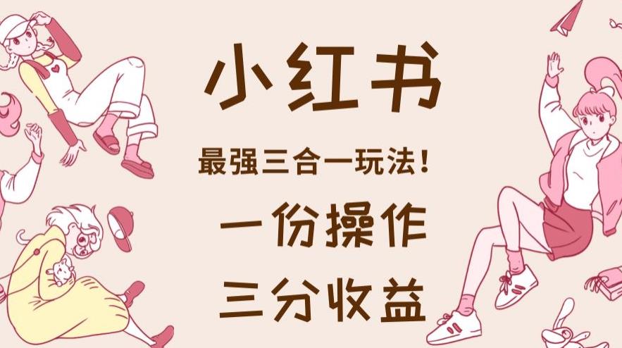 小红书最强三合一玩法，一份操作获得三份收益！【揭秘】-萝卜兔资源站