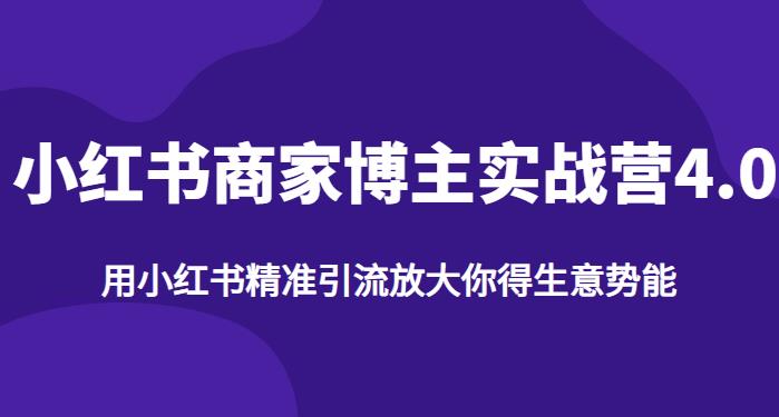 【推荐】小红书商家博主精准引流实战营4.0，用小红书放大你的生意势能-萝卜兔资源站