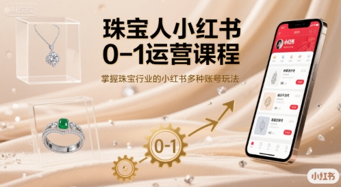 珠宝人小红书0-1运营课程，掌握珠宝行业的小红书多种账号玩法-萝卜兔资源站