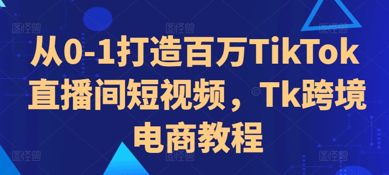 从0-1打造百万TikTok直播间短视频，Tk跨境电商教程-萝卜兔资源站