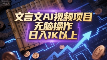 文言文AI视频项目，无脑操作，日入1K以上-萝卜兔资源站