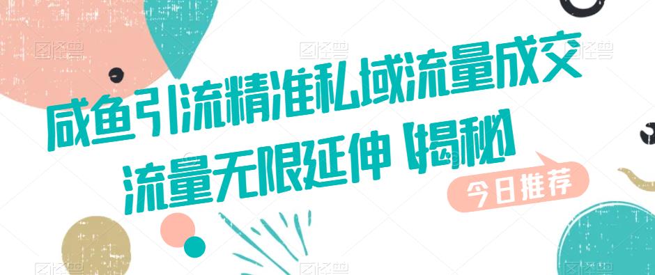 咸鱼引流精准私域流量成交流量无限延伸【揭秘】-萝卜兔资源站