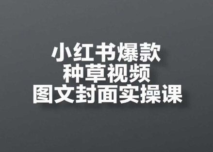 小红书爆款种草视频图文封面实操课，​开店、选品、引流、变现全流程-萝卜兔资源站