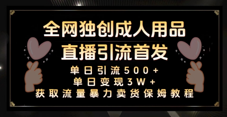 全网独创真人主播+无人直播单日引流500+，橙人用品暴力卖货单日变现3W+保姆似教学2.0【揭秘】-萝卜兔资源站