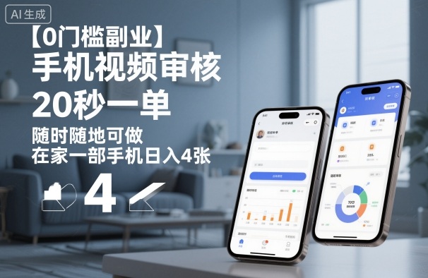 【0门槛副业】手机视频审核，20秒一单，随时随地可做，在家一部手机日入4张【揭秘】-萝卜兔资源站