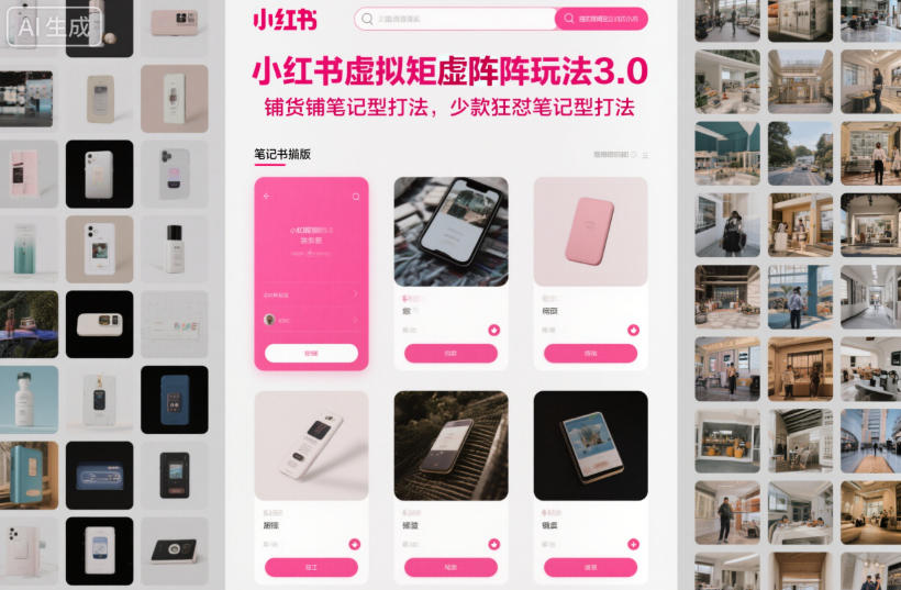 小红书虚拟矩阵玩法3.0，铺货铺笔记型打法，少款狂怼笔记型打法-萝卜兔资源站