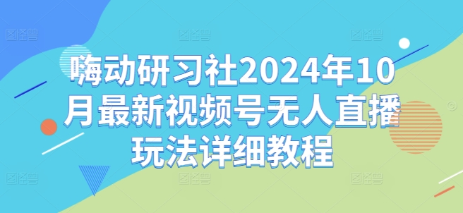 嗨动研习社2024年10月最新视频号无人直播玩法详细教程-萝卜兔资源站