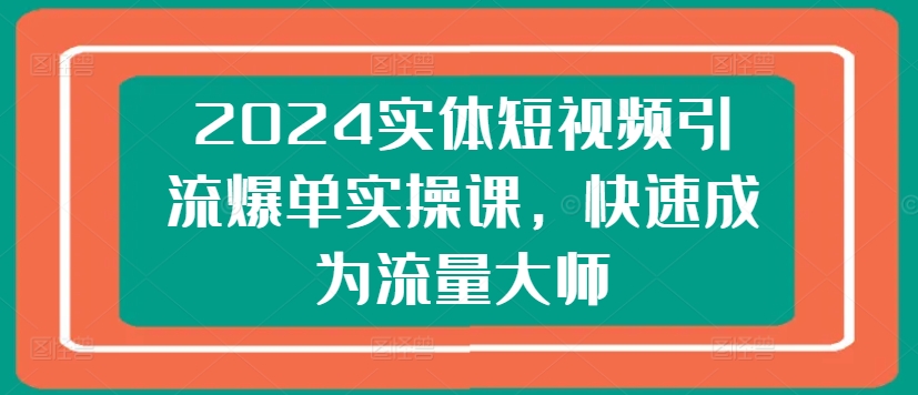 2024实体短视频引流爆单实操课，快速成为流量大师-萝卜兔资源站