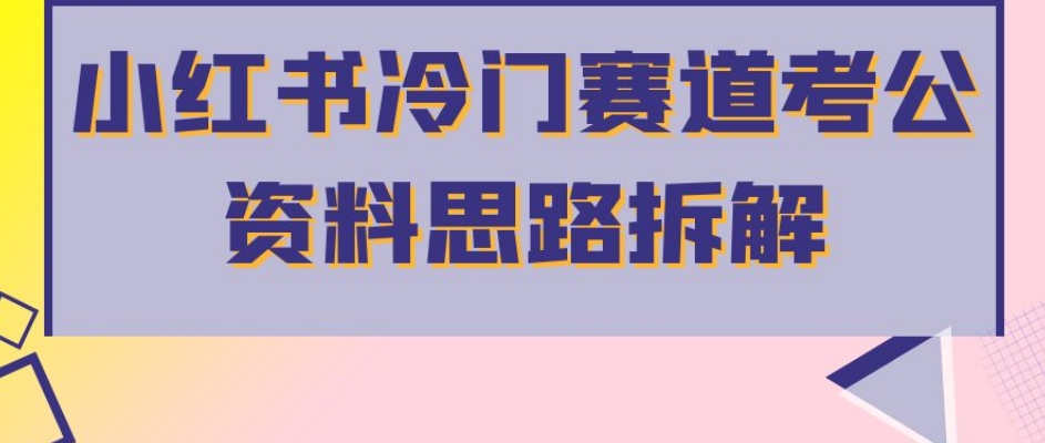 小红书冷门赛道考公资料思路拆解，简单搬运无需操作，转化高涨粉快轻松月入过万-萝卜兔资源站