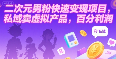 二次元男粉快速变现项目，私域卖虚拟产品，百分利润-萝卜兔资源站