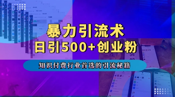 暴力引流术，专业知识付费行业首选的引流秘籍，一天暴流500+创业粉，五个手机流量接不完!-萝卜兔资源站
