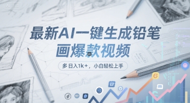 最新AI一键生成铅笔画爆款视频，多平台分发，日 入1k+，小白轻松上手【揭秘】-萝卜兔资源站