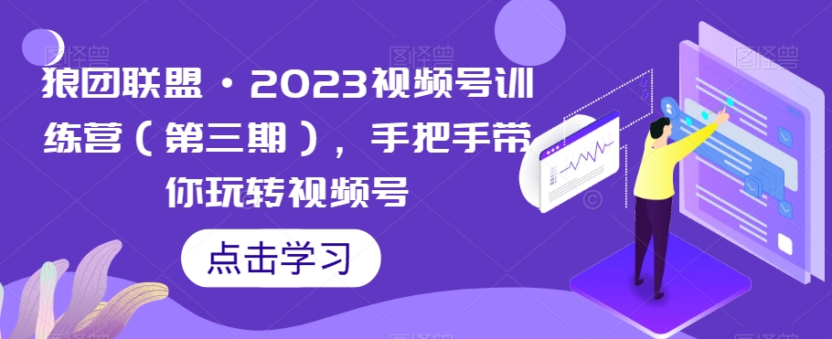 狼团联盟·2023视频号训练营（第三期），手把手带你玩转视频号-萝卜兔资源站